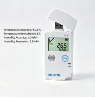 Registrador USB de Temperatura y Humedad con Pantalla LCD Multiusos OEM ODM, Informe en PDF, Plástico, Clasificación IP54