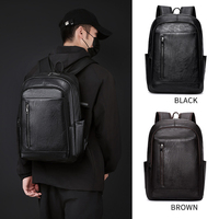 Sac à dos professionnel, sac à dos décontracté, sacoche pour ordinateur grande capacité pour homme, sac de voyage et d'école imperméable, en cuir simple