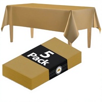 Nappe carrée jaune doré unie, imperméable, jetable en PEVA, pour fêtes, mariages élégants, banquets et événements en extérieur