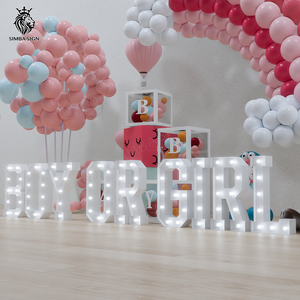 Décoration pour fête prénatale garçon ou fille, fournitures de fête de révélation du genre, <span class=keywords><strong>table</strong></span> de gâteaux avec lettres pour réception-cadeau pour bébé - Product Image 1