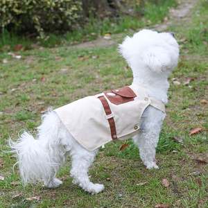 Maychan เสื้อสุนัขสำหรับสัตว์เลี้ยงผ้าฝ้ายน่ารักสีทึบเสื้อสุนัขแฟชั่นใส่สบายมีกระเป๋า - Product Image 3