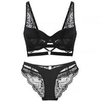 Ensemble soutien-gorge et culotte ultra-fin sans bretelles, anti-affaissement, pour poitrines généreuses et petites, avec dentelle, style européen et américain