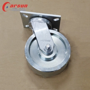 Ruedas Industriales de Alta Resistencia de 8 Pulgadas, Ruedas de Acero Giratorias Galvanizadas con Protectores de Rosca para Horquillas, Placa Superior de 9.5 mm, Rueda Dura Sin Freno, 1 Año de Garantía - Product Image 2