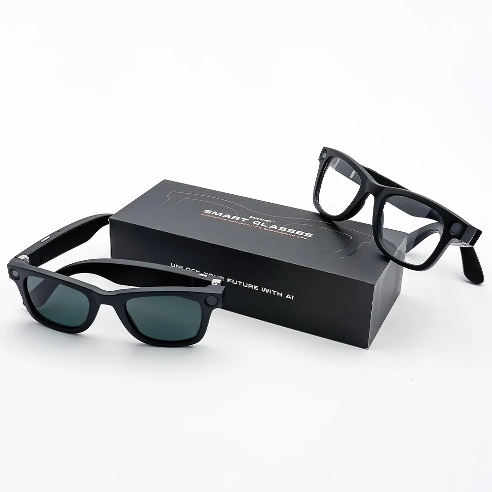 2025 GS3 Smart Sunglasses 8MP 4K Camera Dual Lenses Photo Voice Record WiFi Transfer 32GB Memory AI Assistant SmartGlasses