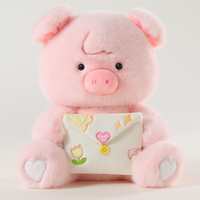 Ours, cochon ou lapin en peluche personnalisé avec lettre d'amour et pochette enveloppe fonctionnelle pour cadeau de Saint-Valentin ou d'anniversaire