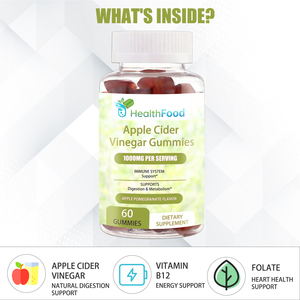Wholesale Apple Cider Vinegar Gummies with Sodium Support Immune System and Metabolism Sugarfree ACV Gummies - Product Image 3