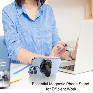 पोर्टेबल अल्ट्रा-पतली एल्यूमीनियम मिश्र धातु चुंबकीय फिंगर रिंग स्टैंड धारक होम डेस्क बिस्तर बहु-कोण ठोस मोबाइल फोन समर्थन - Product Image 6