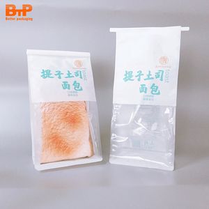 Sacs en papier kraft personnalisés avec fenêtre pour emballage de pain grillé <span class=keywords><strong>BTP</strong></span>, sacs alimentaires en plastique écologiques pour farine, fabrication OEM - Product Image 4