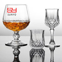 Flûtes et gobelets en verre rétro transparent SUNYO, verres à vin blanc, verres à vin rouge, verres à champagne, verres à brandy, verres à shot