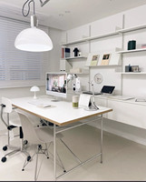 Bureau d'ordinateur en bois de style Bauhaus moderne du milieu du siècle, table de travail pour la maison, bureau ou salle à manger, personnalisable
