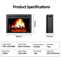 Cheminée électrique LCD YIKA, moderne, encastrable, avec flamme virtuelle, chauffage, vente en gros, personnalisable, décoration intérieure