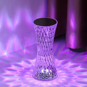 Sft touch dimmer luminária de mesa led, para restaurante, bar, recarregável, sem fio, cristal, luminária de mesa para decoração