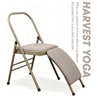 Chaise de yoga pliable en métal renforcé et épaissi avec support lombaire, conception sûre et stable pour la pratique de la remise en forme à domicile