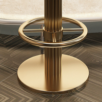 Tabouret de bar moderne de luxe en acier inoxydable doré en forme de T, réglable, pivotant, en cuir PU