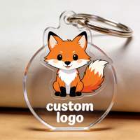 Nouveaux produits 2027, porte-clés en acrylique transparent personnalisé, logo d'animal, dessin animé, souvenir en acrylique, cadeau, créez votre propre logo, porte-clés en plastique