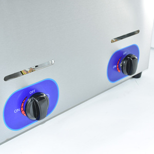 <span class=keywords><strong>Friteuse</strong></span> <span class=keywords><strong>professionnelle</strong></span> à double réservoir de 20 L en acier inoxydable pour restaurant, avec contrôle de température réglable au gaz GPL - Product Image 6