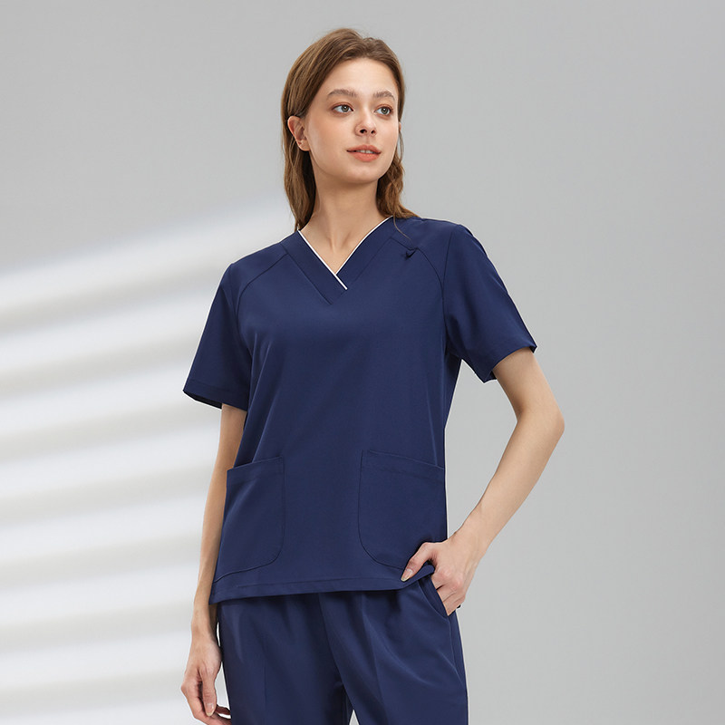 T-shirt bleu marine à manches courtes pour femme