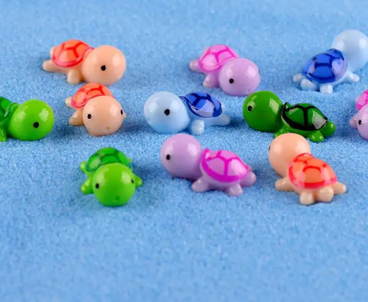 مختلط الألوان الكبيرة والصغيرة الاطفال جمع لعب صغيرة السلاحف البحرية عمل الشكل تمثال السلاحف