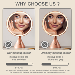 Women Smart 3 Color Lighting Portable <strong>Make</strong> <strong>up</strong> Desktop Makeup Vanity Table Mirror With <strong>Lights</strong> Led Cosmetic Mirror - Product Image 5