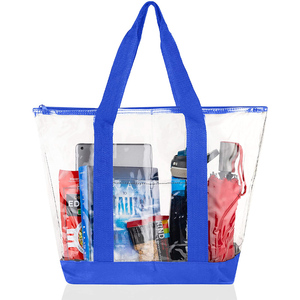 Wholesale Custom Large Clear PVC Women's <strong>Tote</strong> <strong>Bag</strong> with Transparent Logo Print Fashion Vinyl Beach <strong>Bag</strong> for <strong>Teachers</strong> and Shopping - Product Image 3