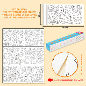 Baby Montessori Lernspielzeug zum Zeichnen Papier DIY 300 cm Malwand Poster Kunstbögen Rollenpapier Spielzeug für Kinder Geschenk - Product Image 3