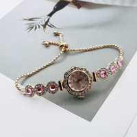 Montre à Quartz de luxe en direct pour femmes Bracelet en calcédoine bande en acier inoxydable ajusteur de corde de traction 9mm épaisseur du boîtier mouvement citoyen