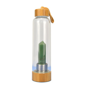 Bouteille d'eau à couvercle en cristal d'élixir <span class=keywords><strong>de</strong></span> bambou avec pointe en cristal naturel bouteille d'énergie <span class=keywords><strong>de</strong></span> baguette d'obélisque <span class=keywords><strong>de</strong></span> guérison - Product Image 6