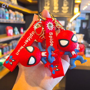 QY Rubber Cartoon Superhero <b>Key</b> <b>Ring</b> Cartoon Character Keyring Soft Strap Pendant for Bags and <b>Keys</b> - Product Image 4