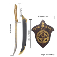 Replika Pedang Kembar Elf Legolas dari Lord of the Rings, Plakat Pajangan Dinding Dekoratif, Set Bilah Lengkung Tidak Tajam, Grosir