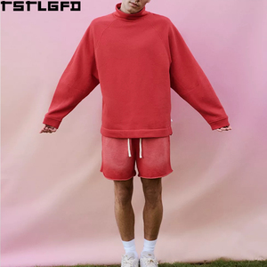 Custom Articulated Mock Neck Sweatshirt <b>Men</b> Heavyweight <b>Red</b> Ergonomic Seam <b>Jumper</b> <b>Men'S</b> Hoodies & Sweatshirt Manufacturers - Product Image 2