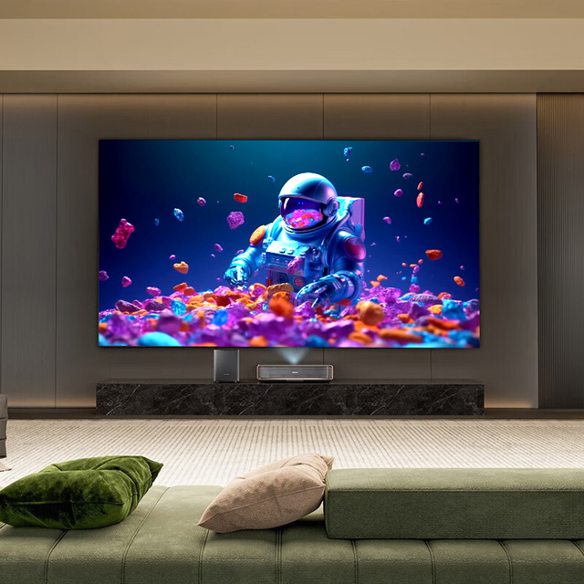 HD 4K 8K PVC White Customized Size 16:9 Projector Screen with High Anti Light Narrow Bezel Fixed Frame 120 Viewing Angle
