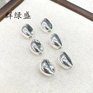 Qunlvsheng Cuentas Irregulares de Plata S925, Accesorios de Joyería de Plata 925, Cuentas Espaciadoras para Collar y Pulsera DIY - Product Image 3