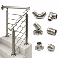 Embout de tube rond à profil bas avec insert pour balustrade d'escalier, accessoire de fermeture de tube de main courante