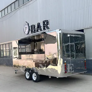 Camion de restauration mobile en acier inoxydable As2 5m, remorque de restauration rapide pour la vente de snacks en extérieur - Product Image 1