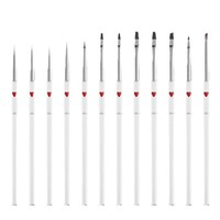 Ensemble de stylos de peinture pour nail art de luxe HaoNan, pinceaux à poils en nylon, support en métal écologique, personnalisable, professionnel pour les ongles