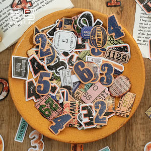 Pegatinas Decorativas Estilo Vintage, 46 Piezas/Caja, <span class=keywords><strong>Serie</strong></span> de Manuscritos con Secuencia de Palabras para Decoración de Cuadernos, Material Base en Caja - Product Image 3