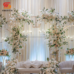 ชุดซุ้มเวทีแบบโค้งสีทองเงางามสำหรับงานแต่งงานอุปกรณ์ตกแต่งงานปาร์ตี้ทำจากสเตนเลสใช้ตกแต่งงานแต่งงาน - Product Image 3