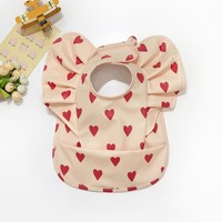 SZPAN Bavoirs pour bébé imperméables en polyester PU faciles à nettoyer avec volants Ailes d'ange Attrape Tablier à blouse pour tout-petits