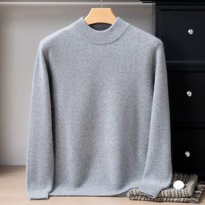 Pull-over col rond en cachemire 100% pour homme, automne-hiver, tricoté à maille épaisse, vente en gros - Product Image 6