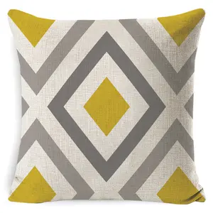 枕套枕套北欧风格热枕沙发垫套印花2020新几何系列亚麻定制设计黄色