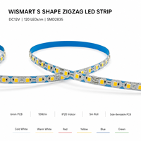Bande LED en forme de S DC12V, 120 LED/m, SMD2835, PCB 6mm, 10W/m, IP20, flexible, pliable, pour éclairage intérieur de lettres et enseignes
