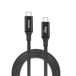 3a 5a 100w pd hızlı şarj naylon örgü usb4 kablo usb tipi c usb tipi c hızlı şarj kablosu