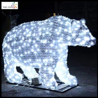 Éclairage extérieur de Noël LED en forme de grand ours polaire avec taille et couleur personnalisables, indice de protection IP44, installation facile