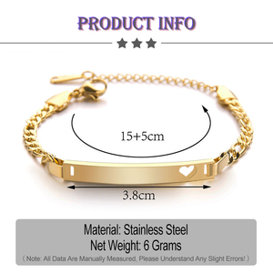 Hypoallergenic Stainless Steel 18K Gold Plating Engraved <strong>Name</strong> Date Newborn Kids Baptism Gift <strong>Personalized</strong> Trendy Baby <strong>Bracelet</strong> - Product Image 6