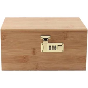 Custom LOGO Bamboo Storage <b>Box</b> with Lock for Smoking Accessories Square Wooden Smell Proof Storage Herb Smoke Stash <b>Box</b> Kit - Product Image 1