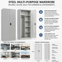 Armoire de rangement en acier, armoire métallique multifonction, structure KD, armoire métallique pour le rangement des vêtements