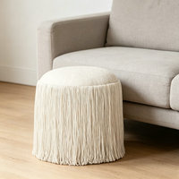 Banc ottoman rembourré à franges et pompons pour entrée, couloir, hall, avec siège, idéal pour changer de chaussures, en vente