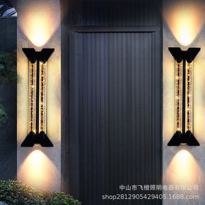 Lampe murale extérieure en cristal, étanche, LED, projecteur pour portail de villa, cour, jardin, terrasse - Product Image 2