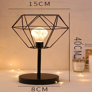 Led brillante clásico moderno marco de hierro forjado lámpara de mesa de 4 tipos de modelos de batería decoración mesa - Product Image 1