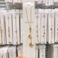 Collier en acier inoxydable plaqué or avec pendentif papillon, cœur et perle, étanche et hypoallergénique, pour femme, idéal pour les soirées - Vente en gros usine